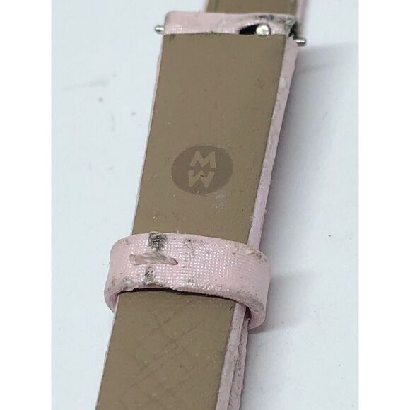 Authentic Michele Leather Watch 2 Piece Band Pink 12mm L205 - Picture 5 of 8